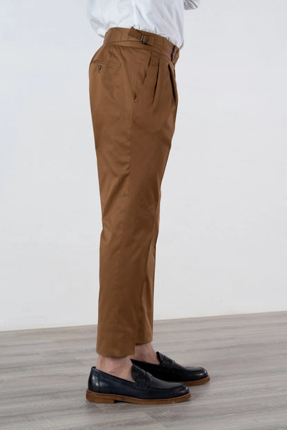 Pantalon en coton marron quatre saisons