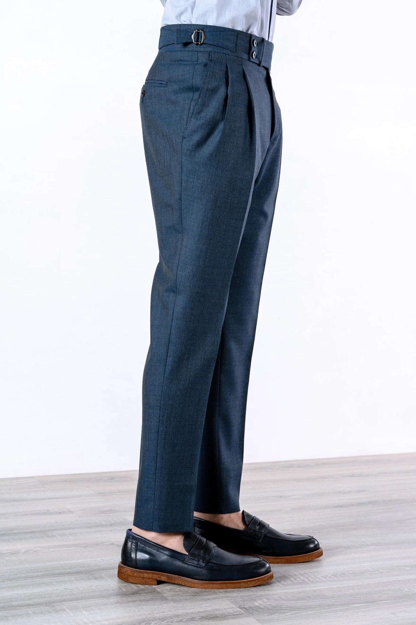 Pantalon en laine quatre saisons bleu