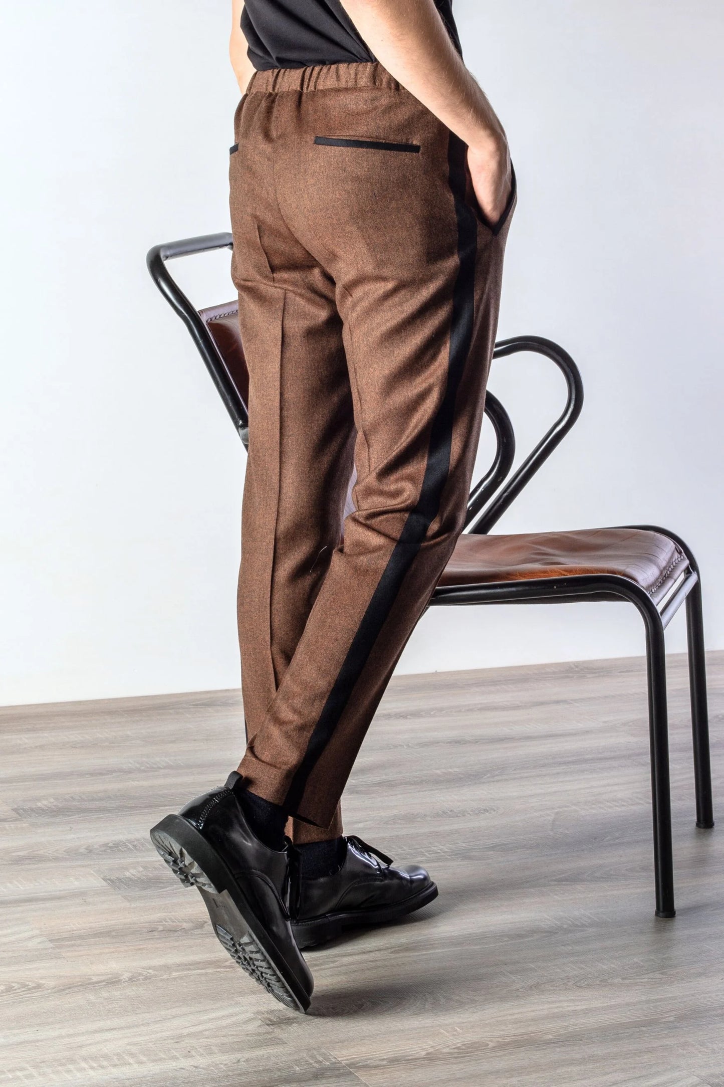 Pantalon en cachemire marron automne hiver