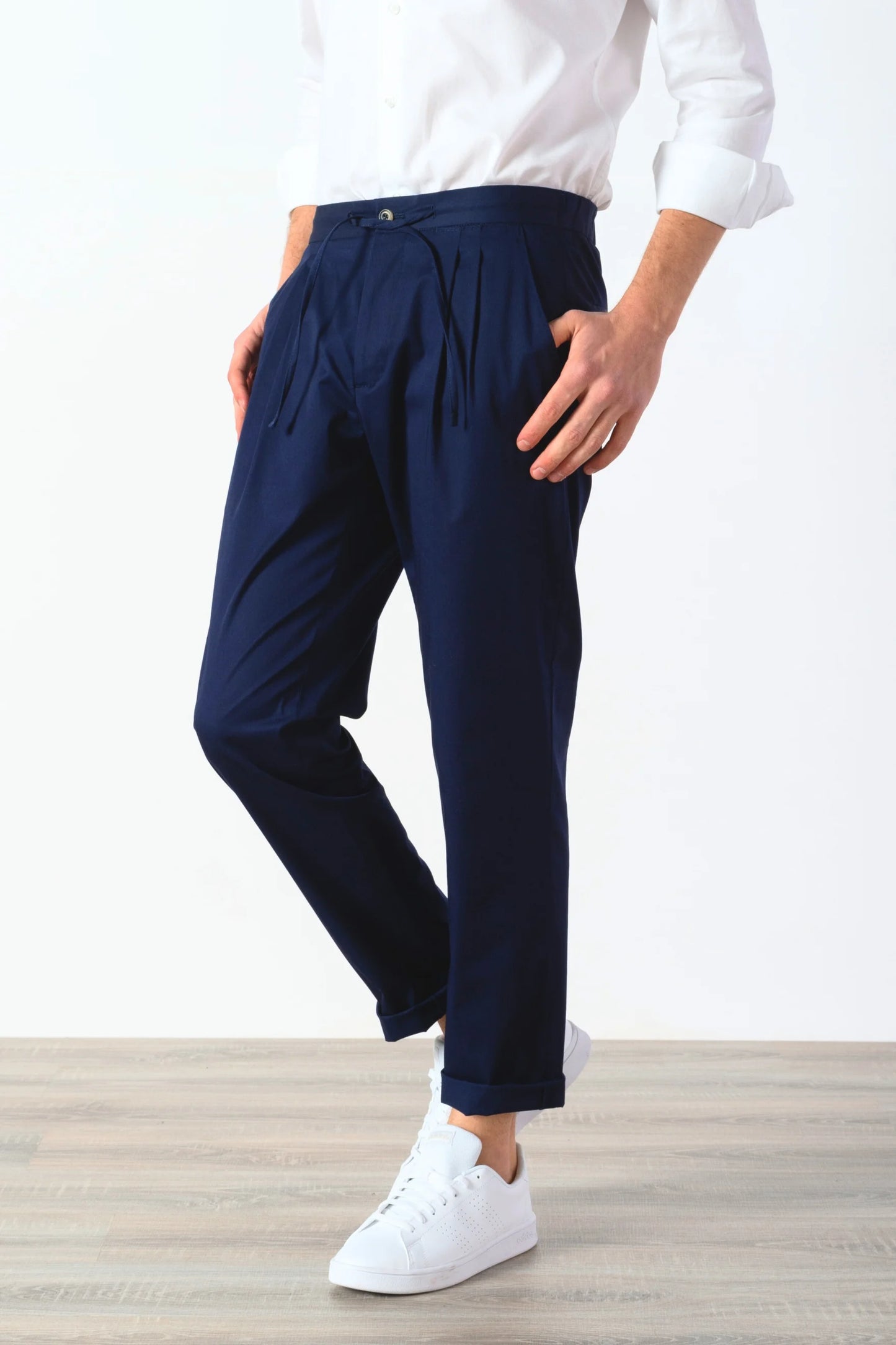 Pantalon en coton bleu printemps été