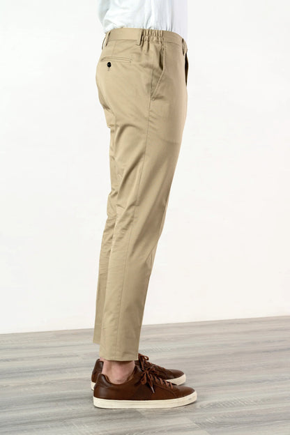 Spring summer beige cotton trousers