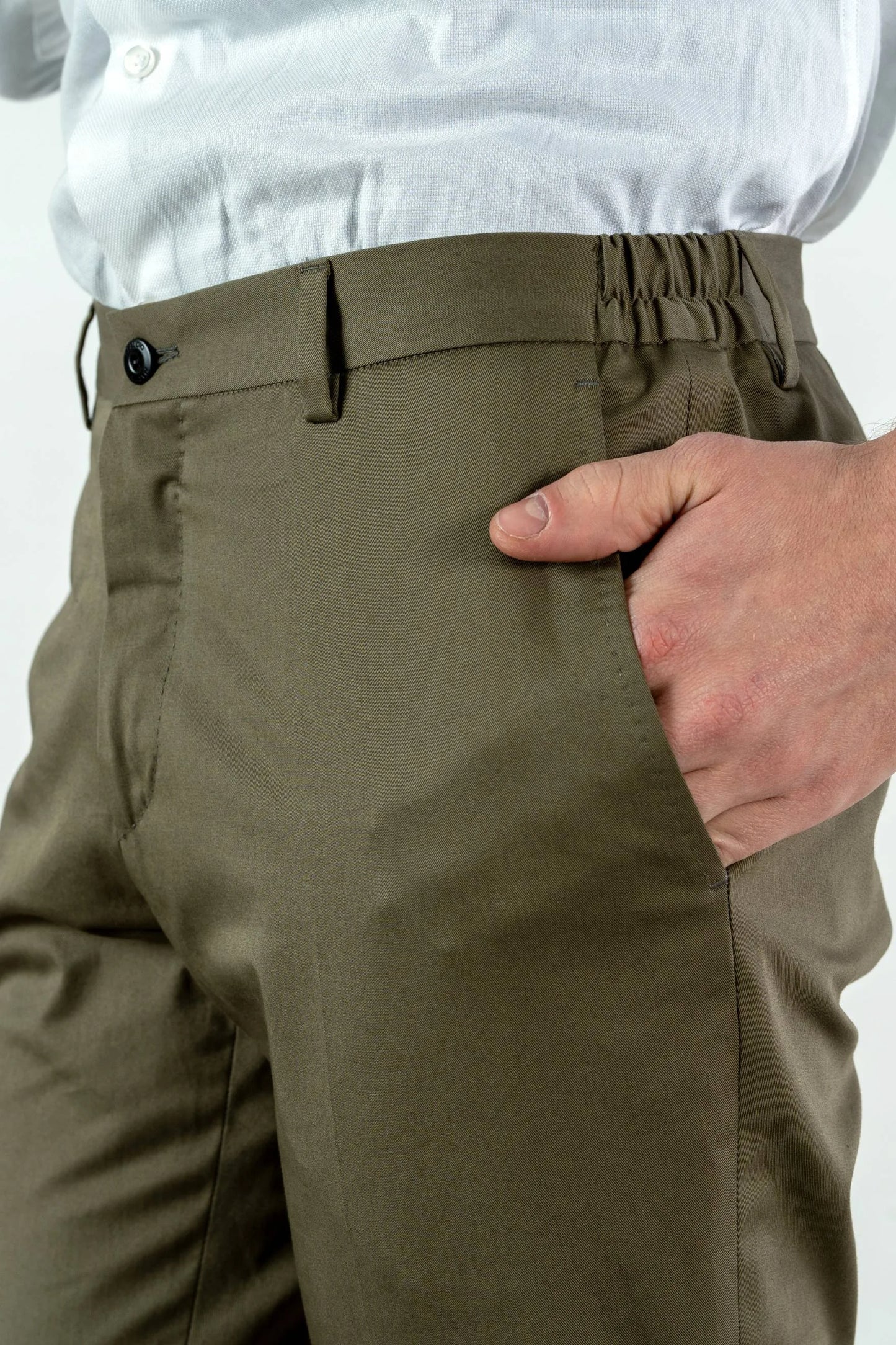 Spring summer green cotton trousers