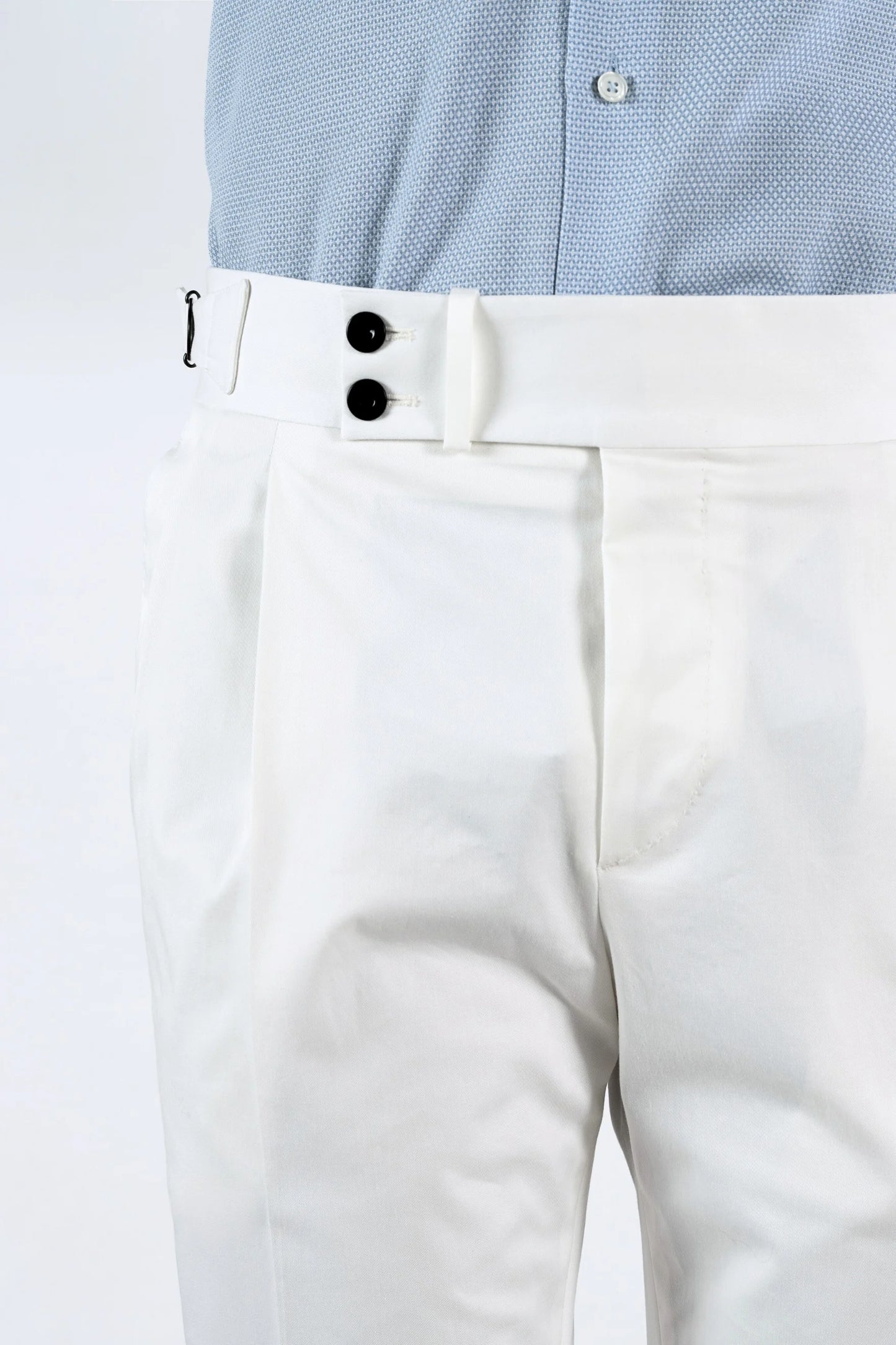 Spring Summer white cotton trousers