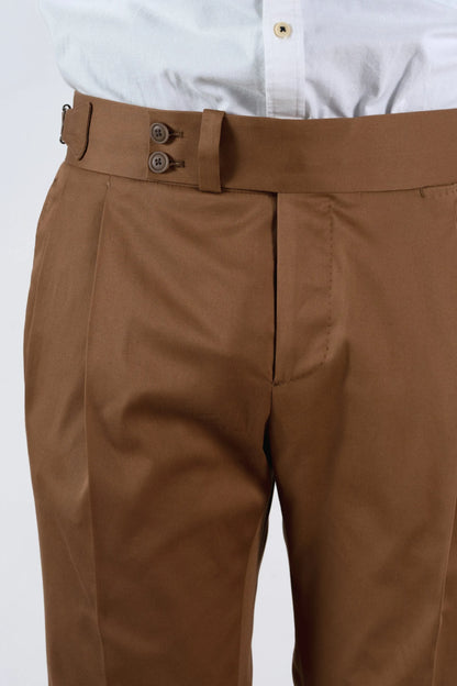 Pantalon en coton marron quatre saisons