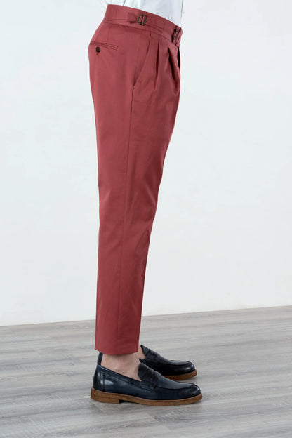 Pantalon en coton rouge quatre saisons