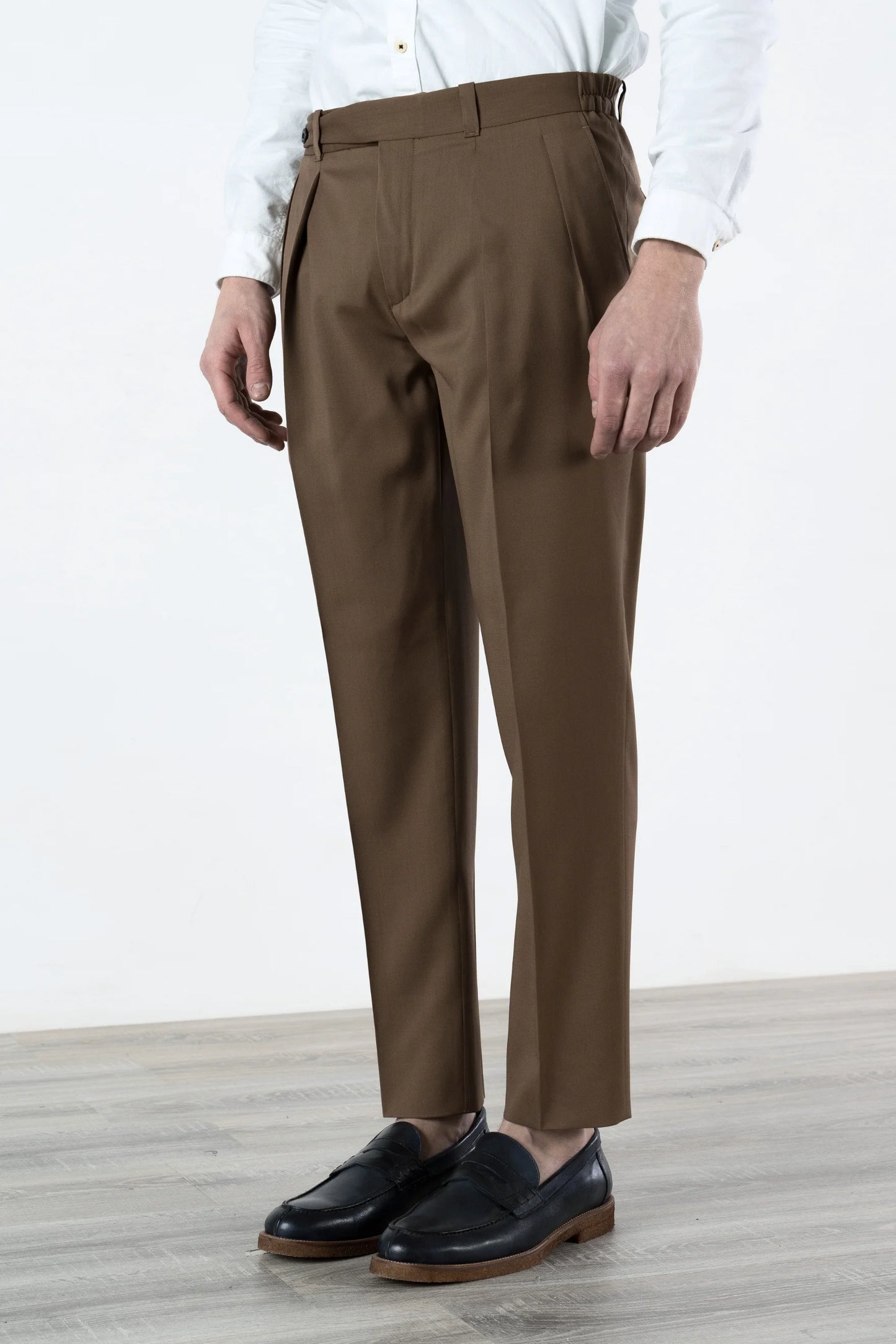 Four seasons brown 130's wool trousers