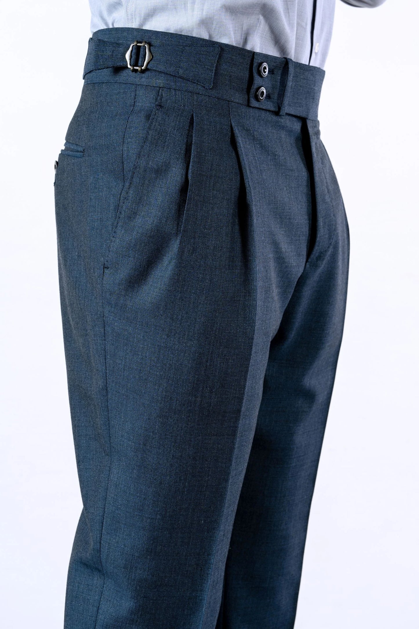 Pantalon en laine quatre saisons bleu
