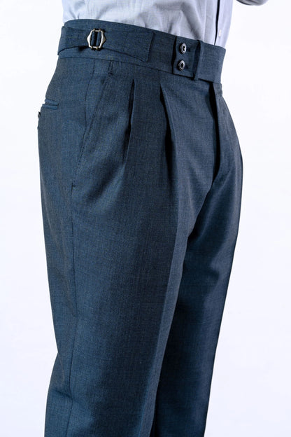 Pantalon en laine quatre saisons bleu