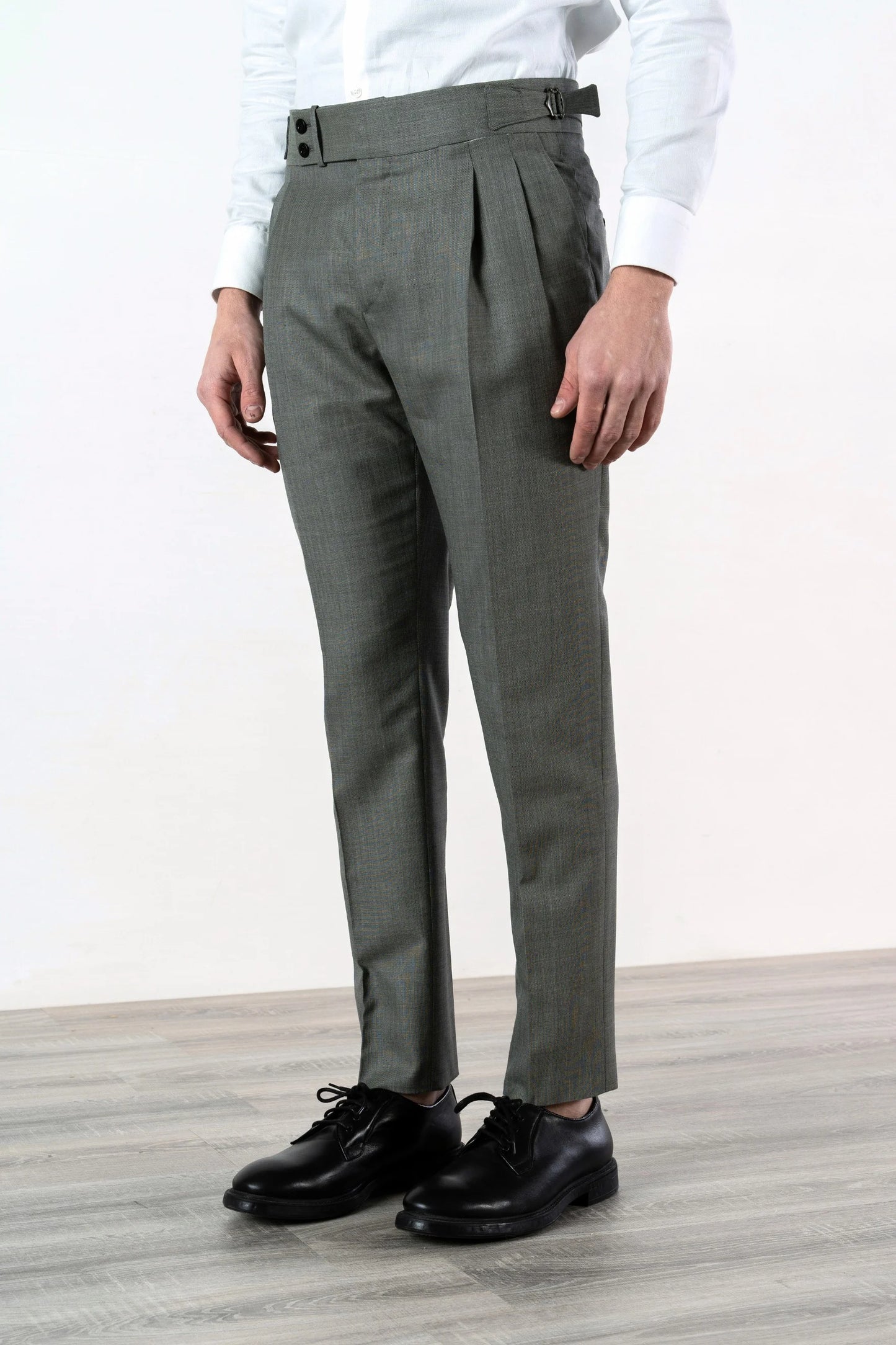 Four seasons green wool trousers