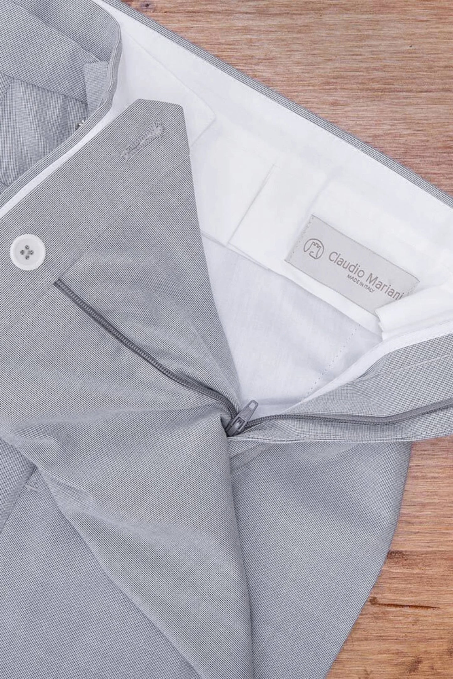 Spring summer light gray cotton trousers