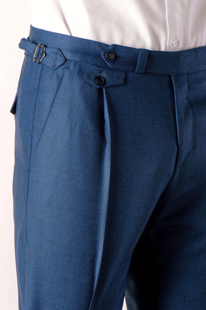 Pantalon en laine bleu quatre saisons