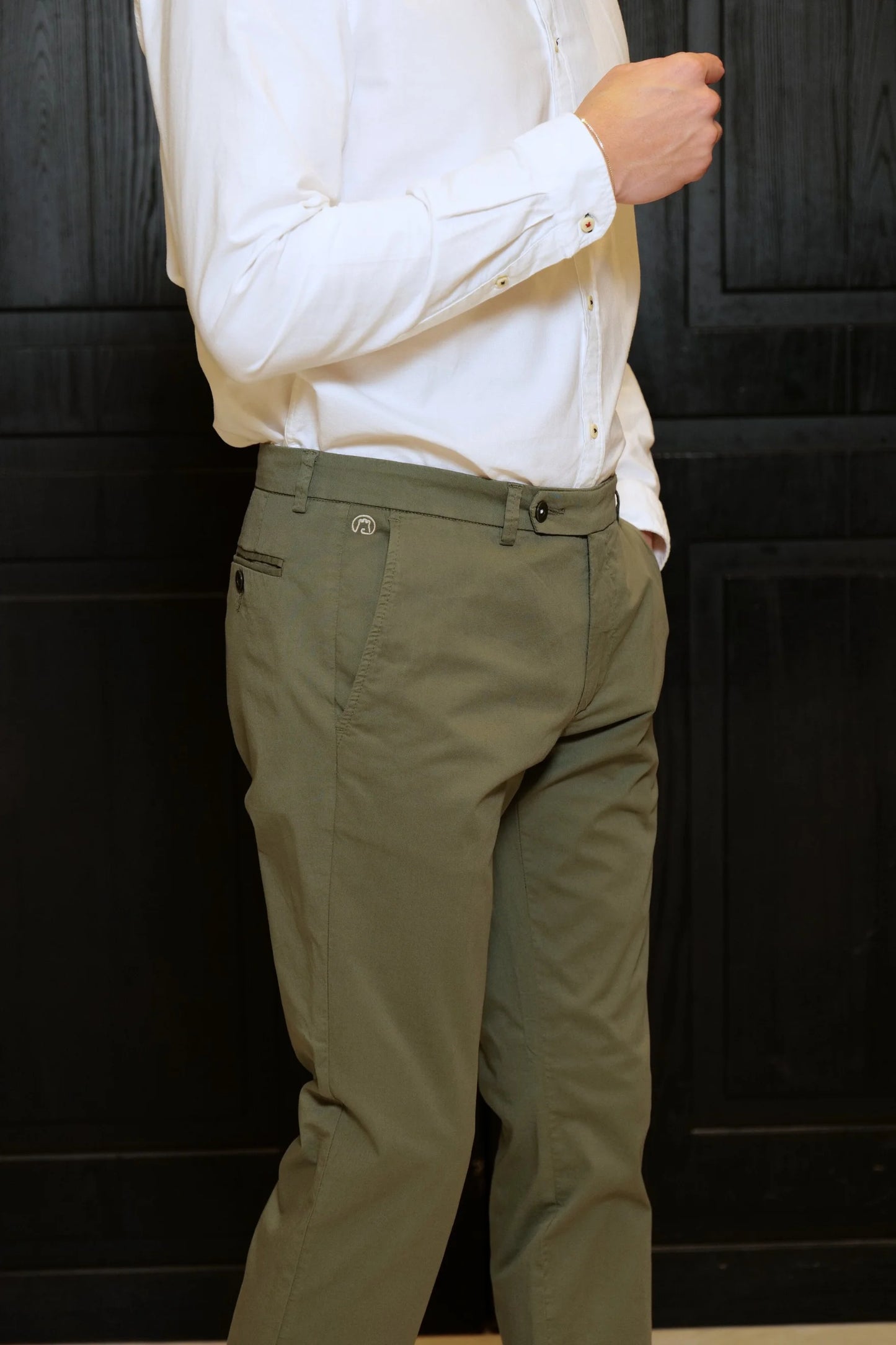 Pantaloni chino in cotone verde primavera estate