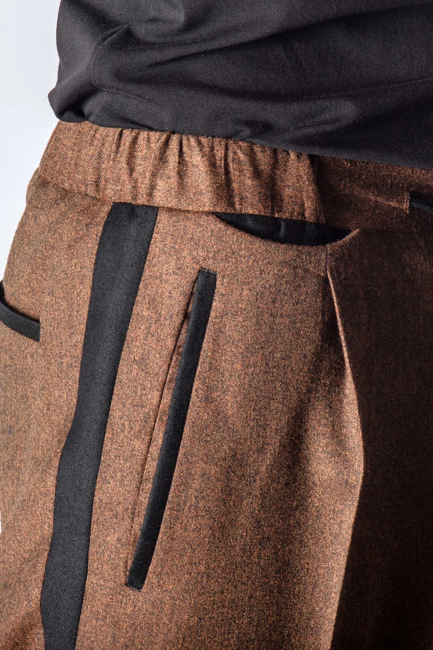 Autumn winter brown cashmere trousers