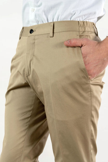 Spring summer beige cotton trousers