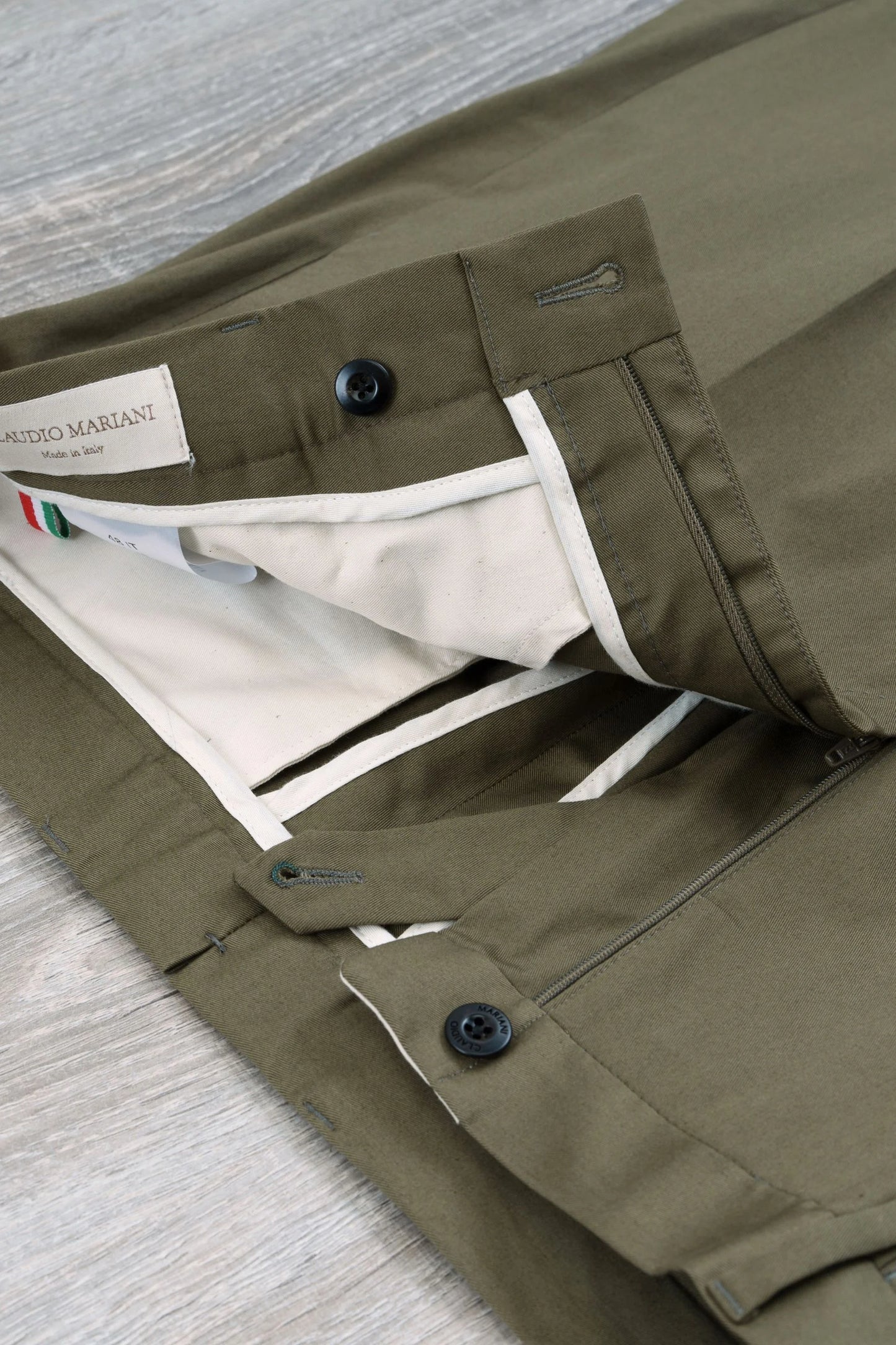 Spring summer green cotton trousers