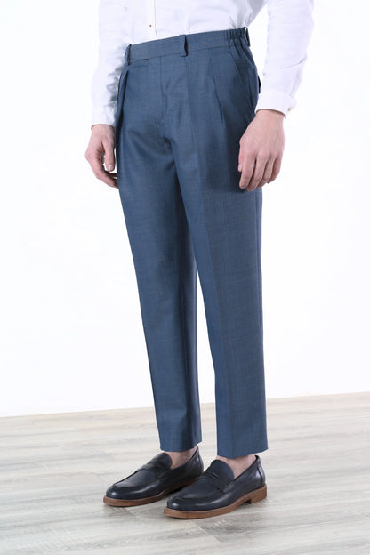 Pantalon en laine bleu Printemps Été