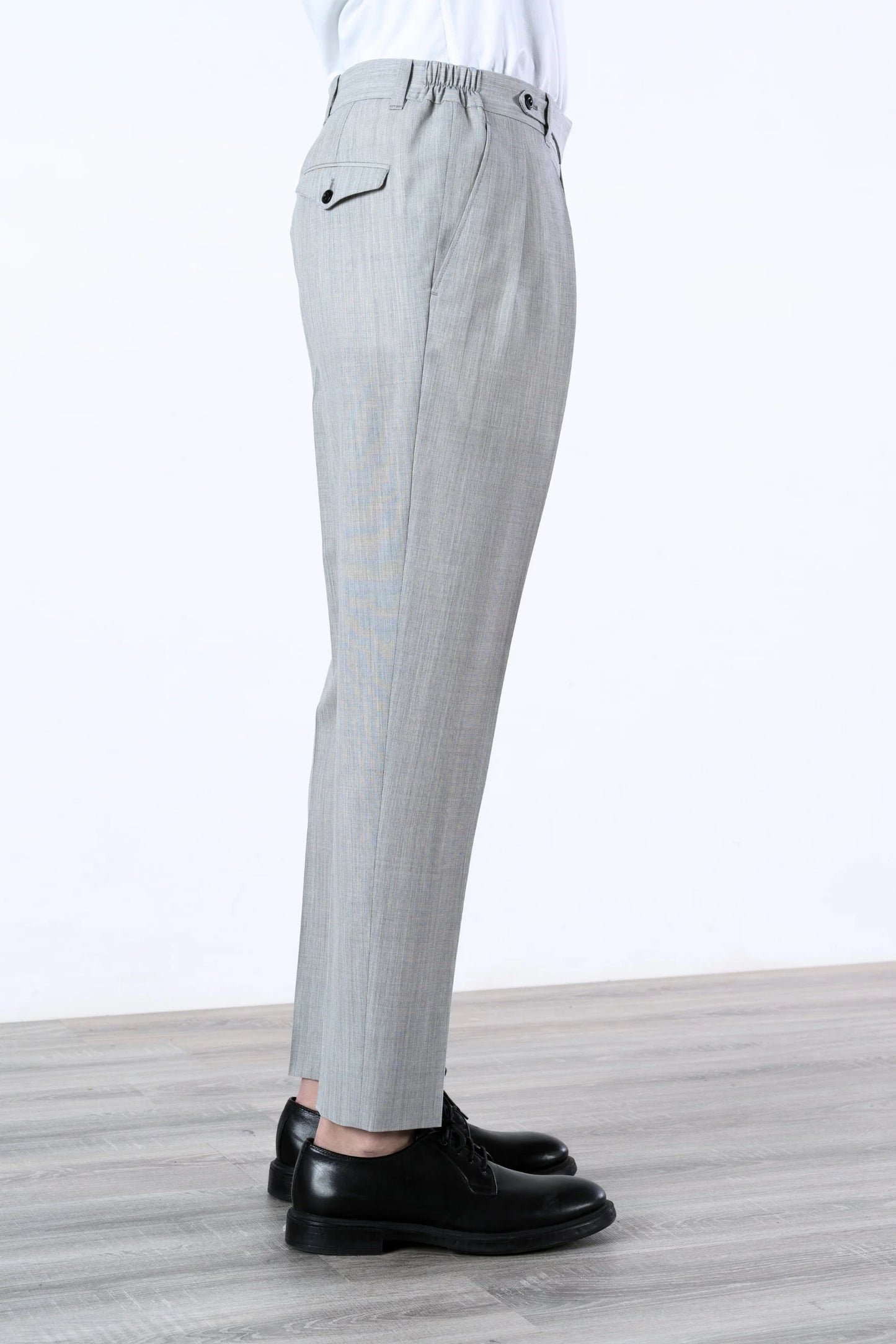 Spring summer light gray wool trousers