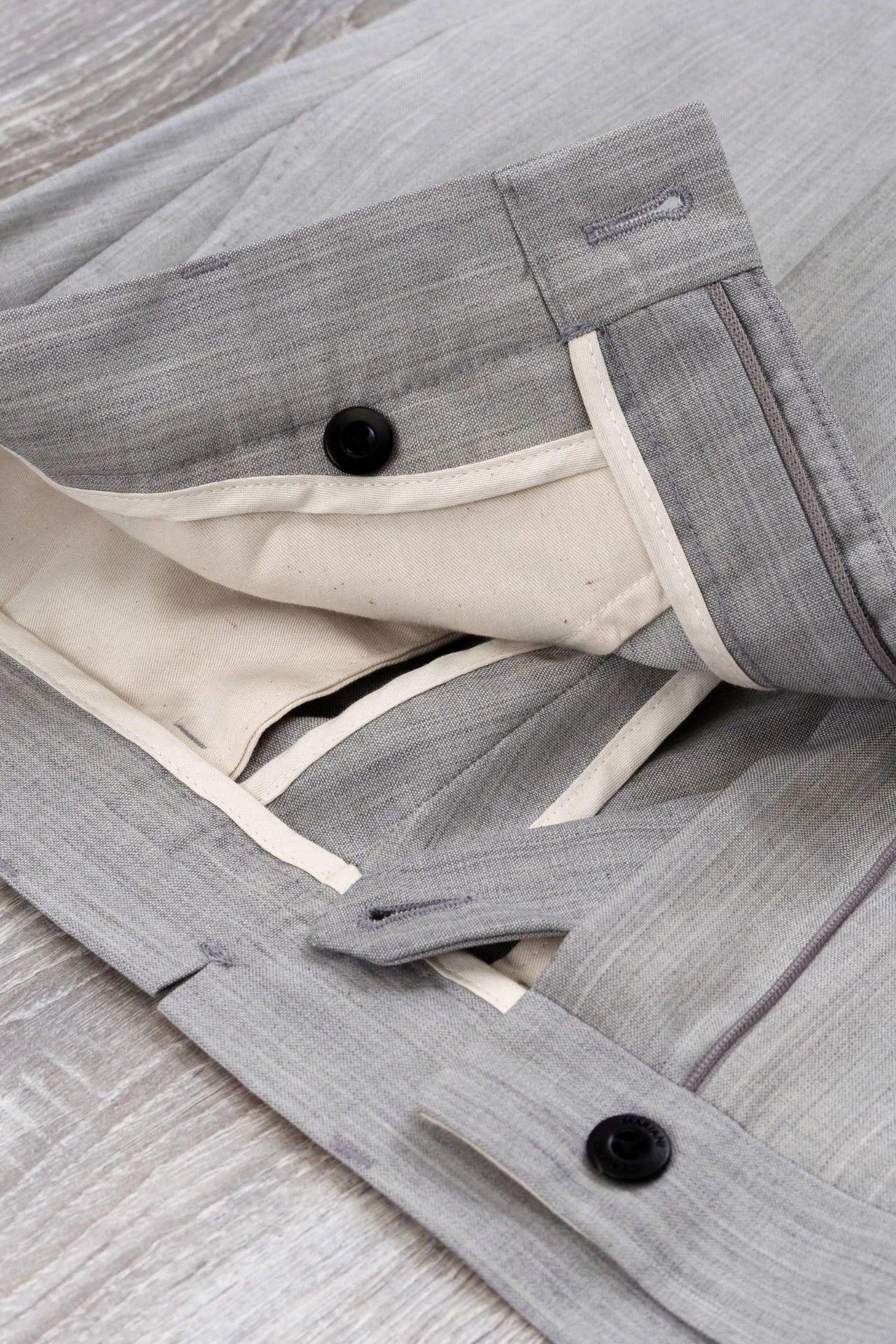 Spring summer light gray wool trousers