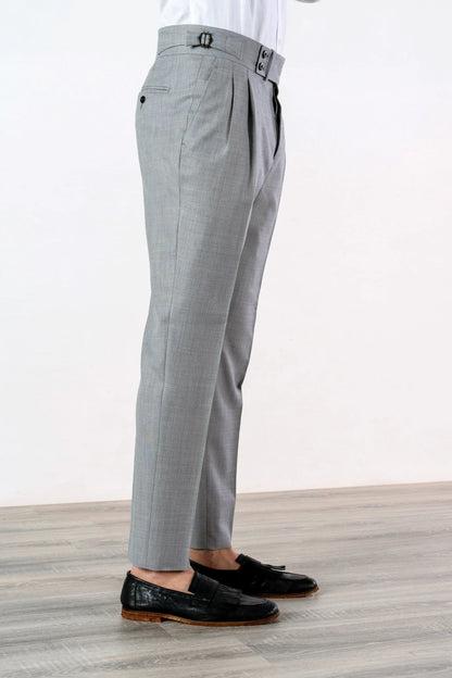 Pantaloni in lana grigio medio quattro stagioni