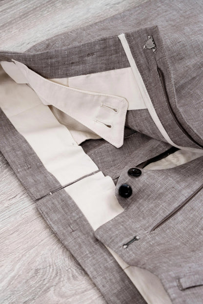 Pantaloni in lino marrone primavera estate