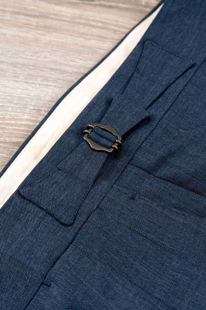 Pantalon en laine quatre saisons bleu