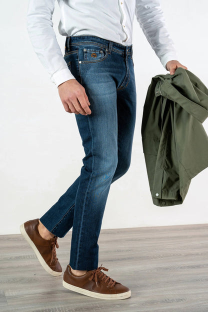 Four seasons blue denim cotton jeans