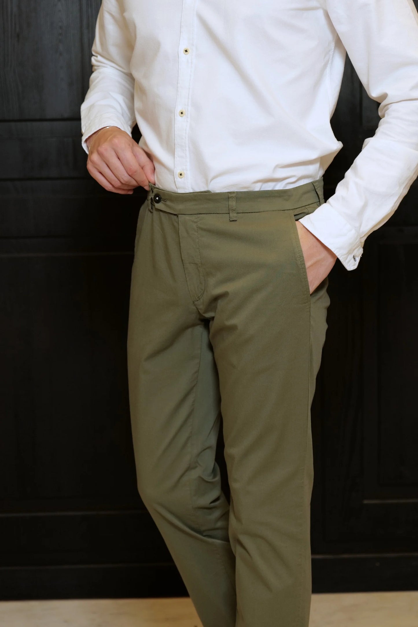 Pantaloni chino in cotone verde primavera estate