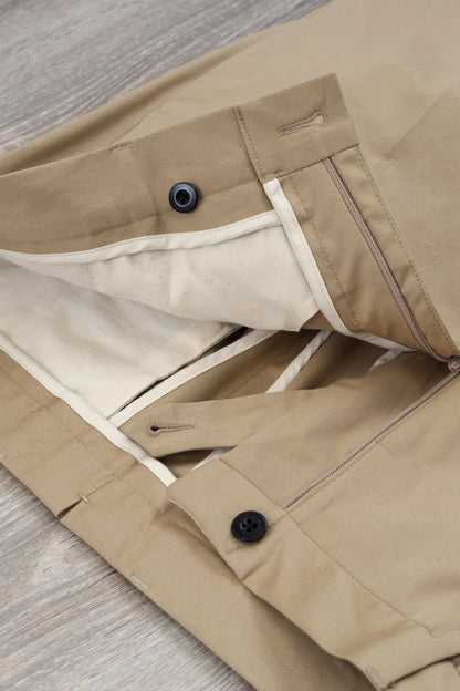 Spring summer beige cotton trousers