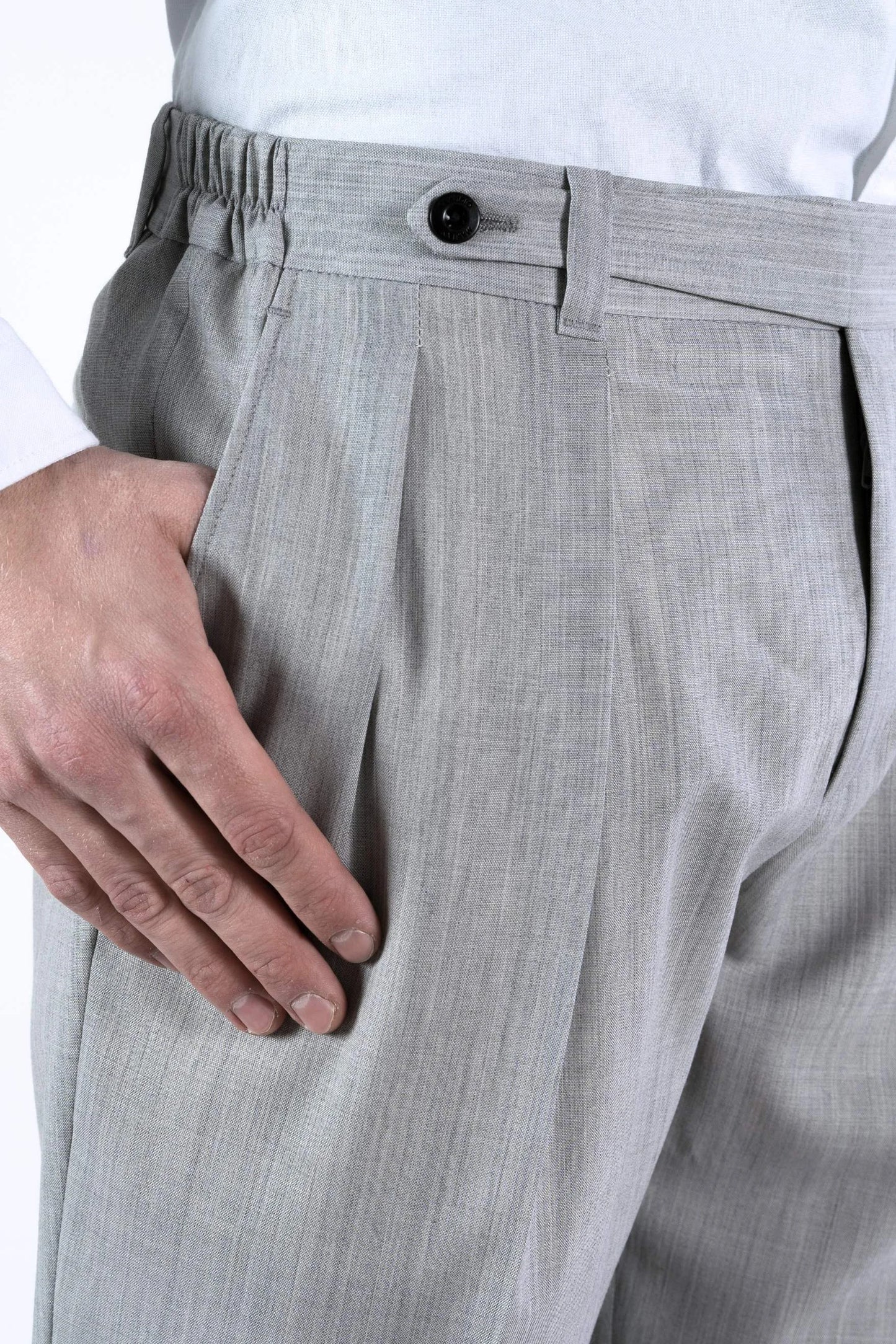 Spring summer light gray wool trousers