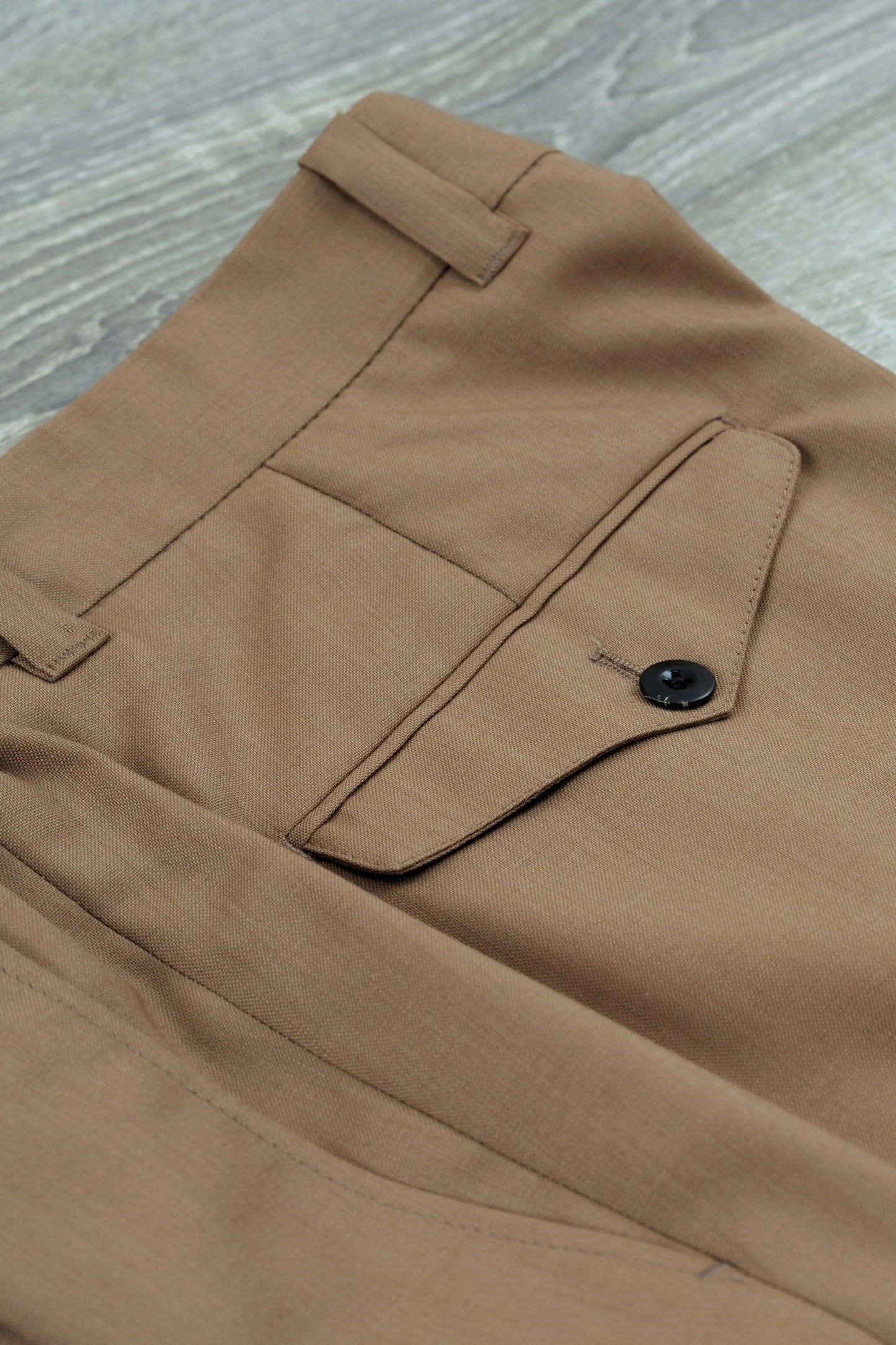 Spring Summer light brown wool trousers