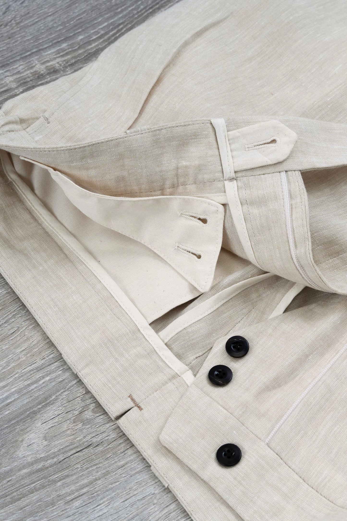 Spring Summer beige linen trousers