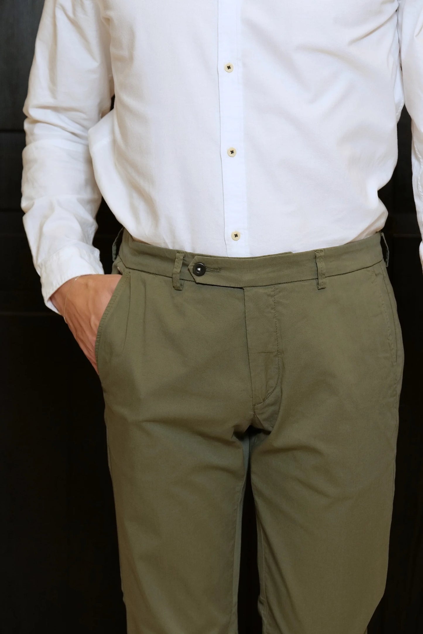 Pantaloni chino in cotone verde primavera estate