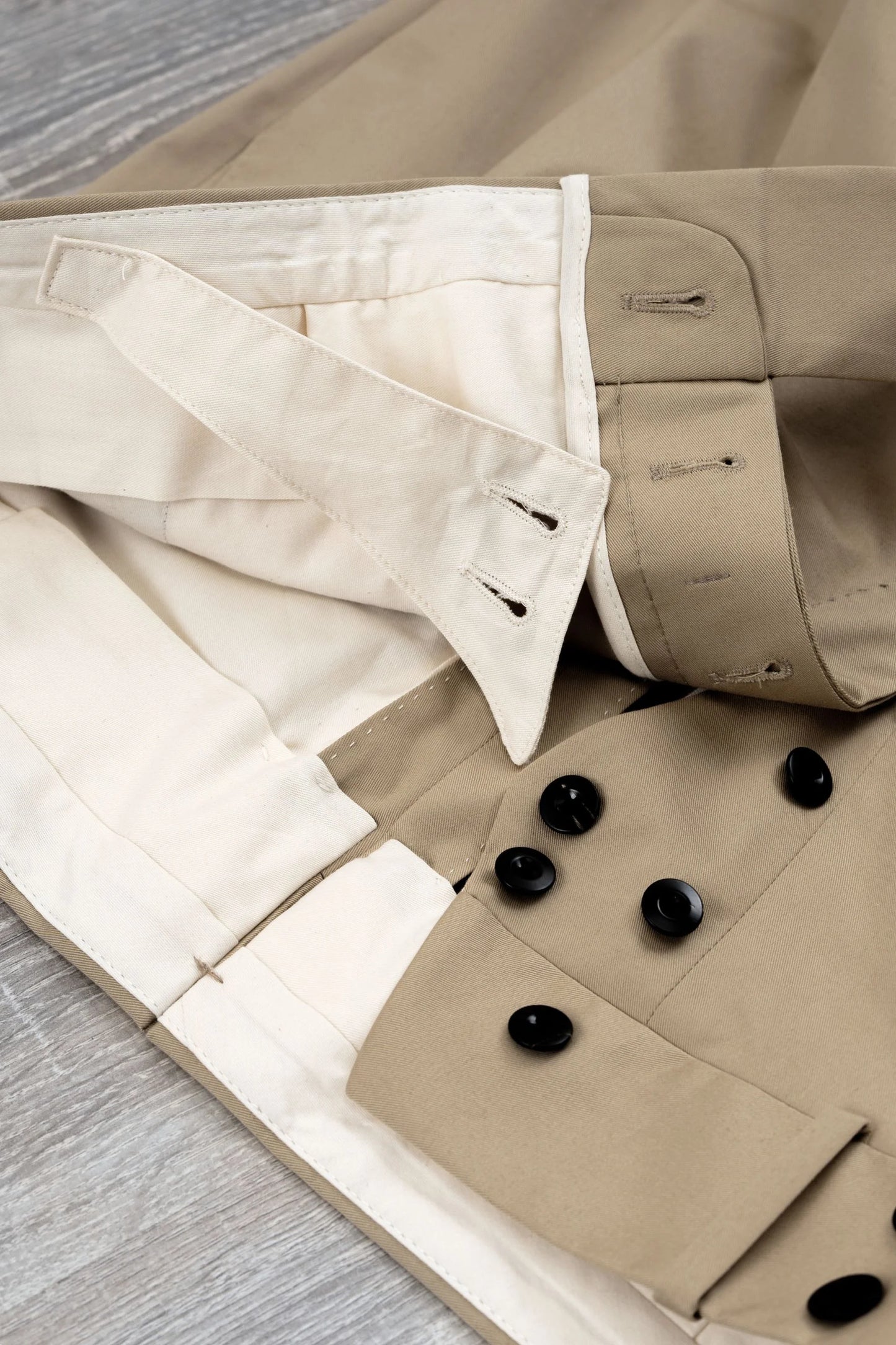 Spring Summer beige cotton trousers