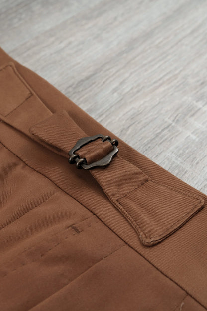 Pantalon en coton marron quatre saisons