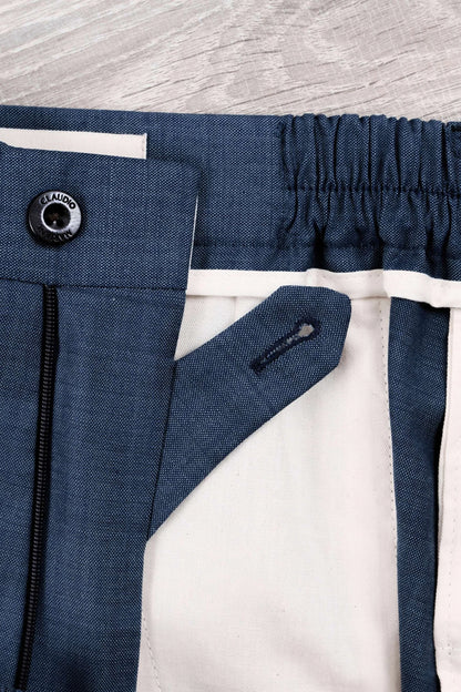 Spring summer blue wool trousers