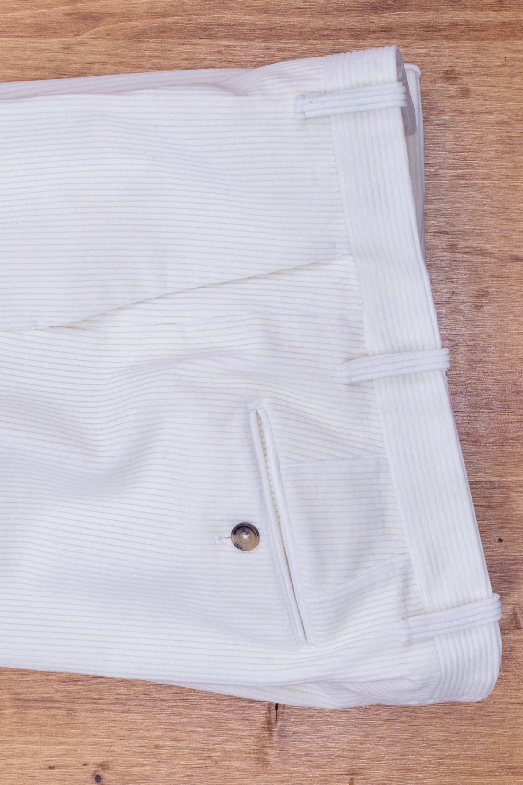 Italian slim fit tailored trousers in autumn winter white velvet