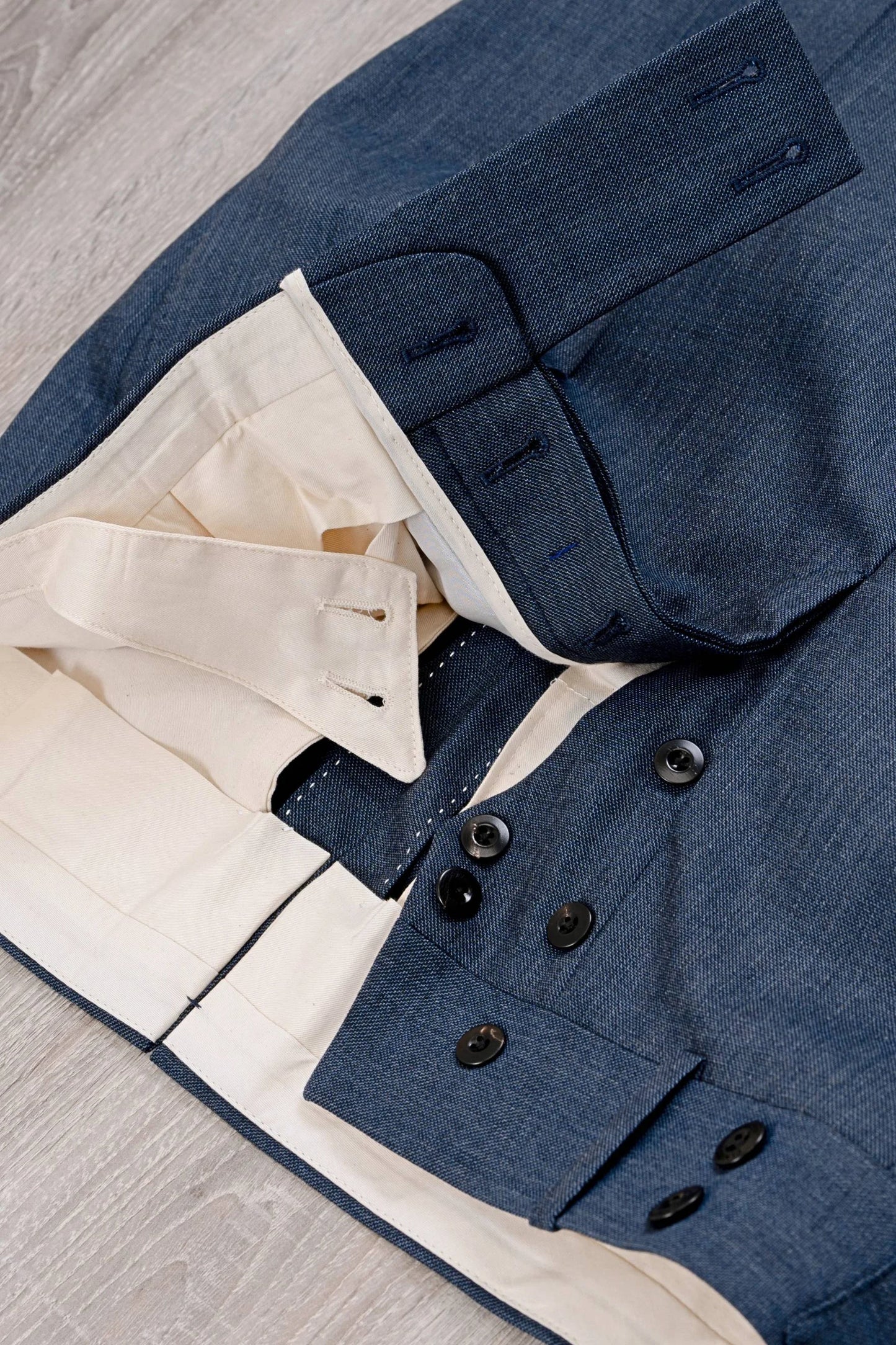 Pantalon en laine quatre saisons bleu