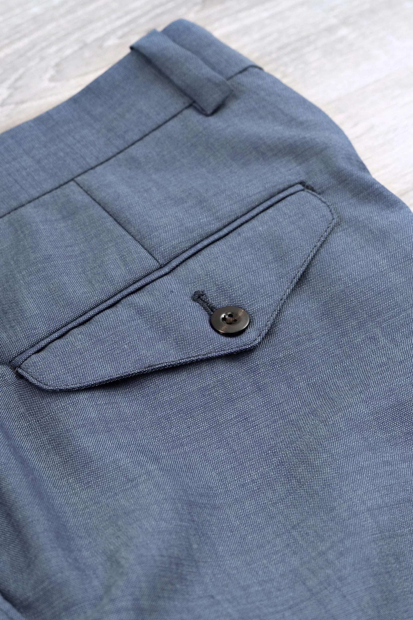 Spring summer blue wool trousers