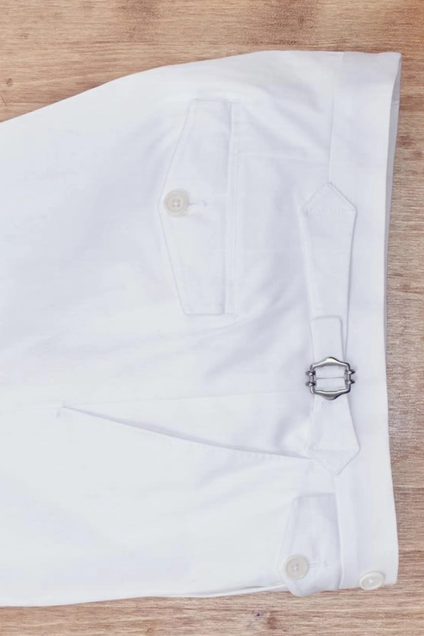 Spring summer white cotton trousers