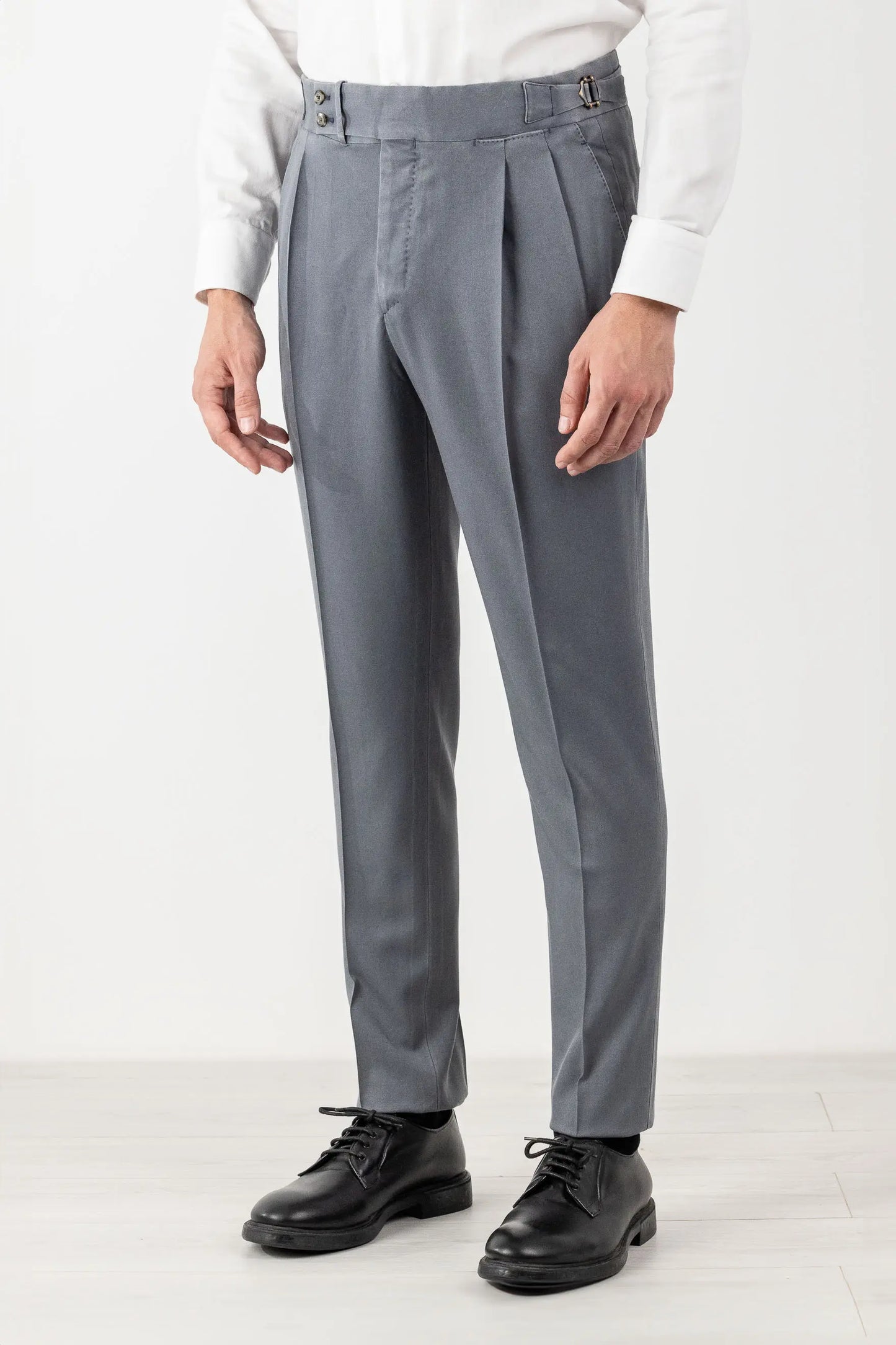 Pantaloni chino tinto lana 120’s grigio quattro stagioni