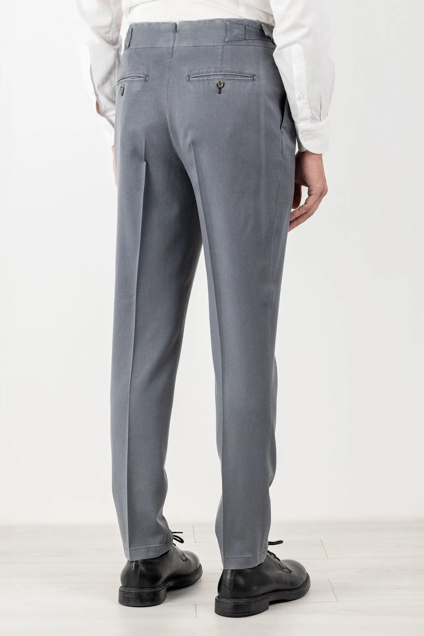 Pantaloni chino tinto lana 120’s grigio quattro stagioni