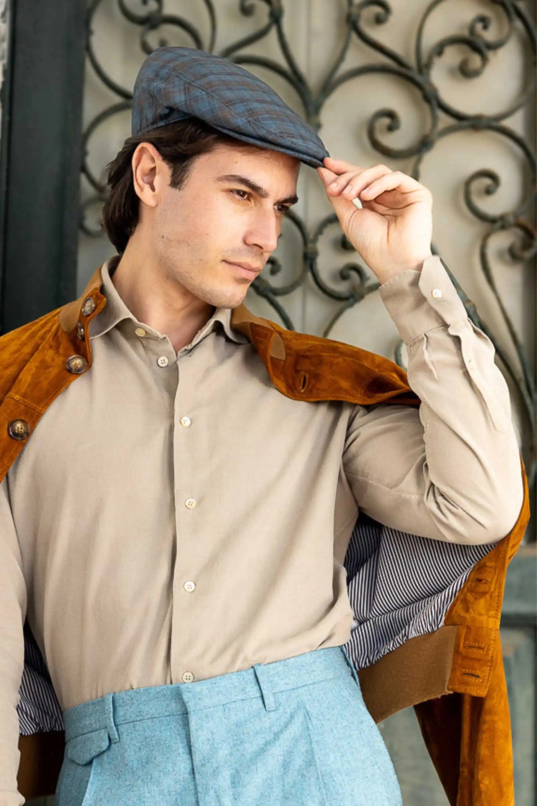 Fitted flat cap sales