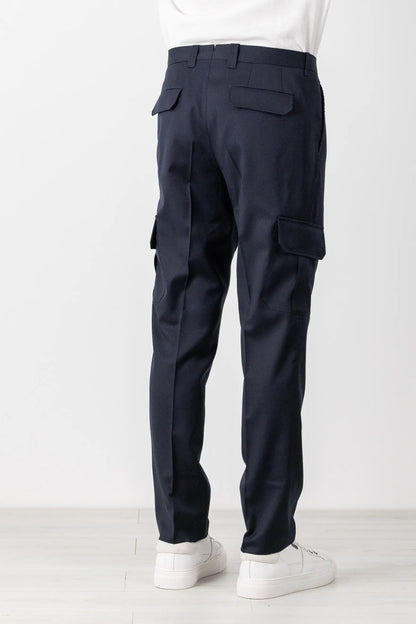 Pantalon en laine bleu quatre saisons