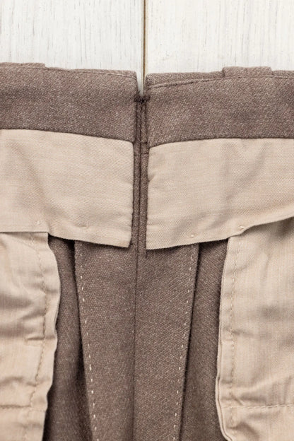 Brown wool-dyed flannel chino pants fall winter