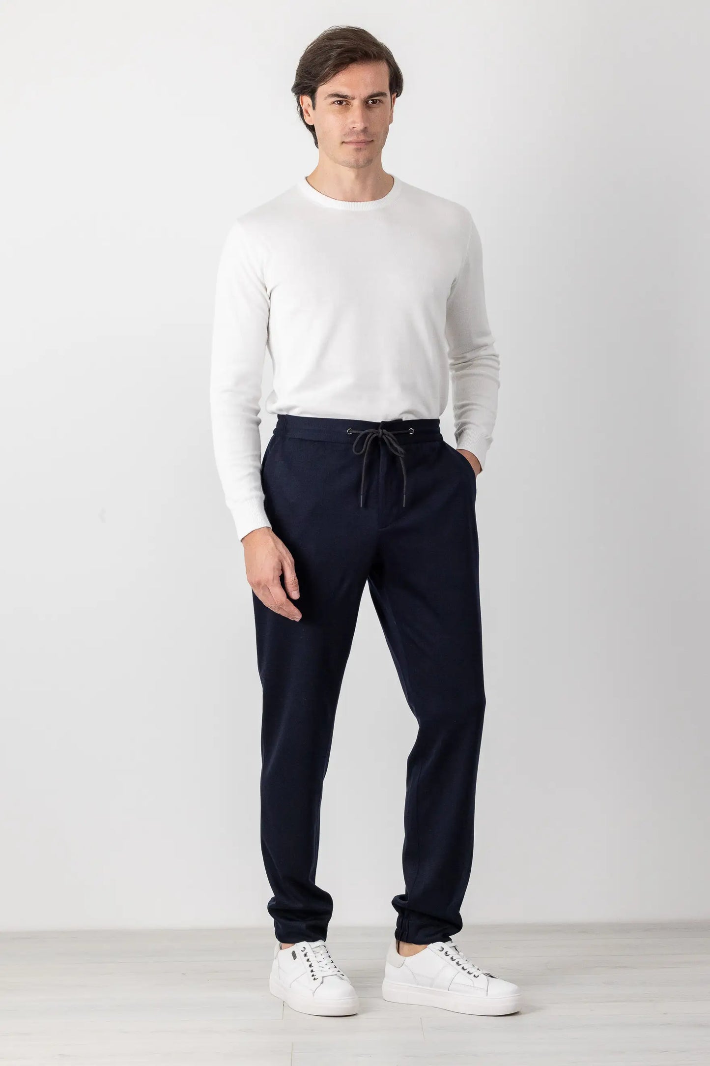 Pantalon en jersey lyocell bleu automne hiver