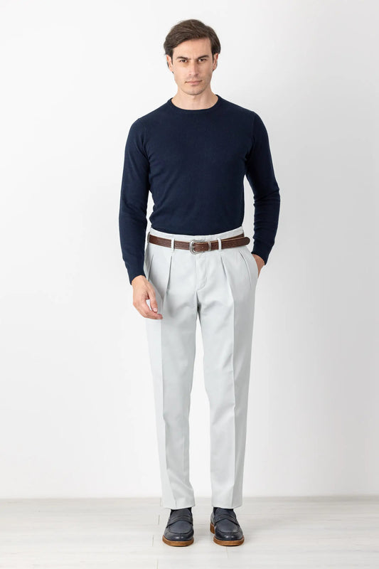 Autumn winter gray cotton and modal chino trousers