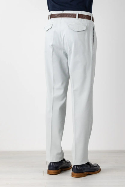 Pantalon chino gris en coton et modal automne hiver