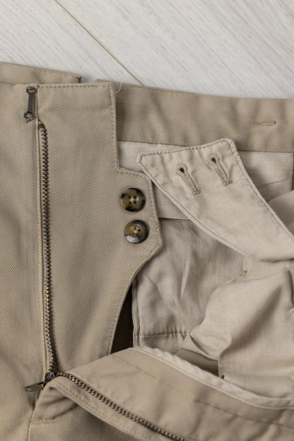 Pantalon chino beige en coton et modal automne hiver