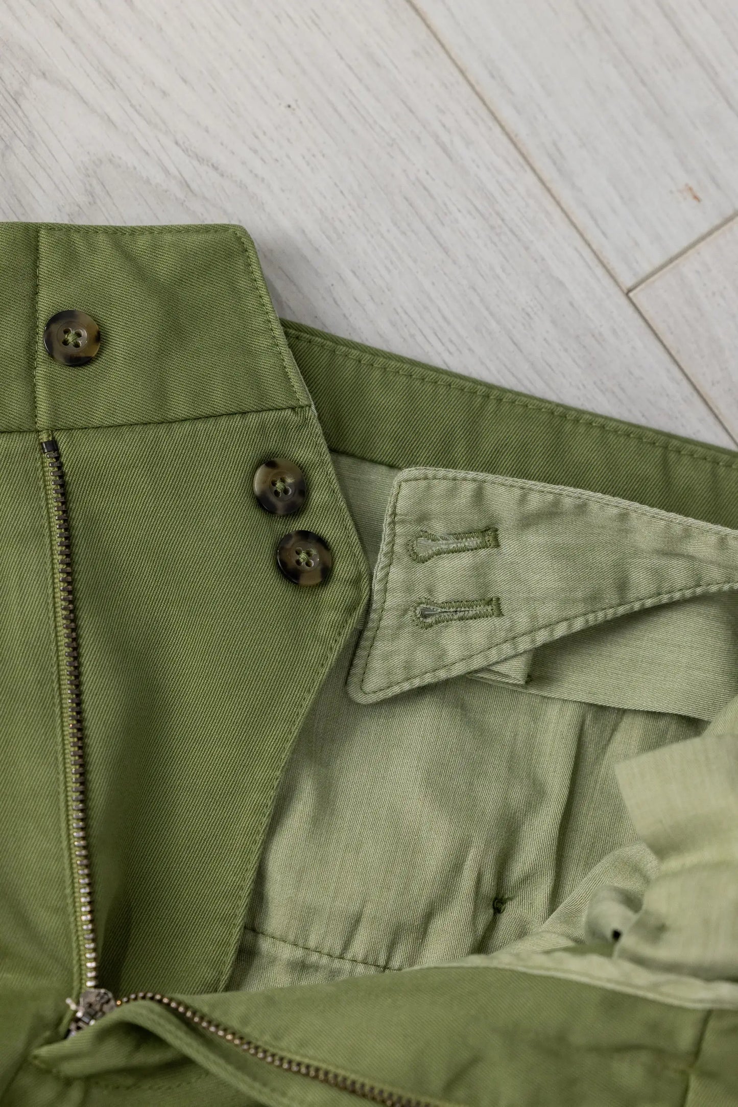 Pantaloni chino in cotone verde autunno inverno