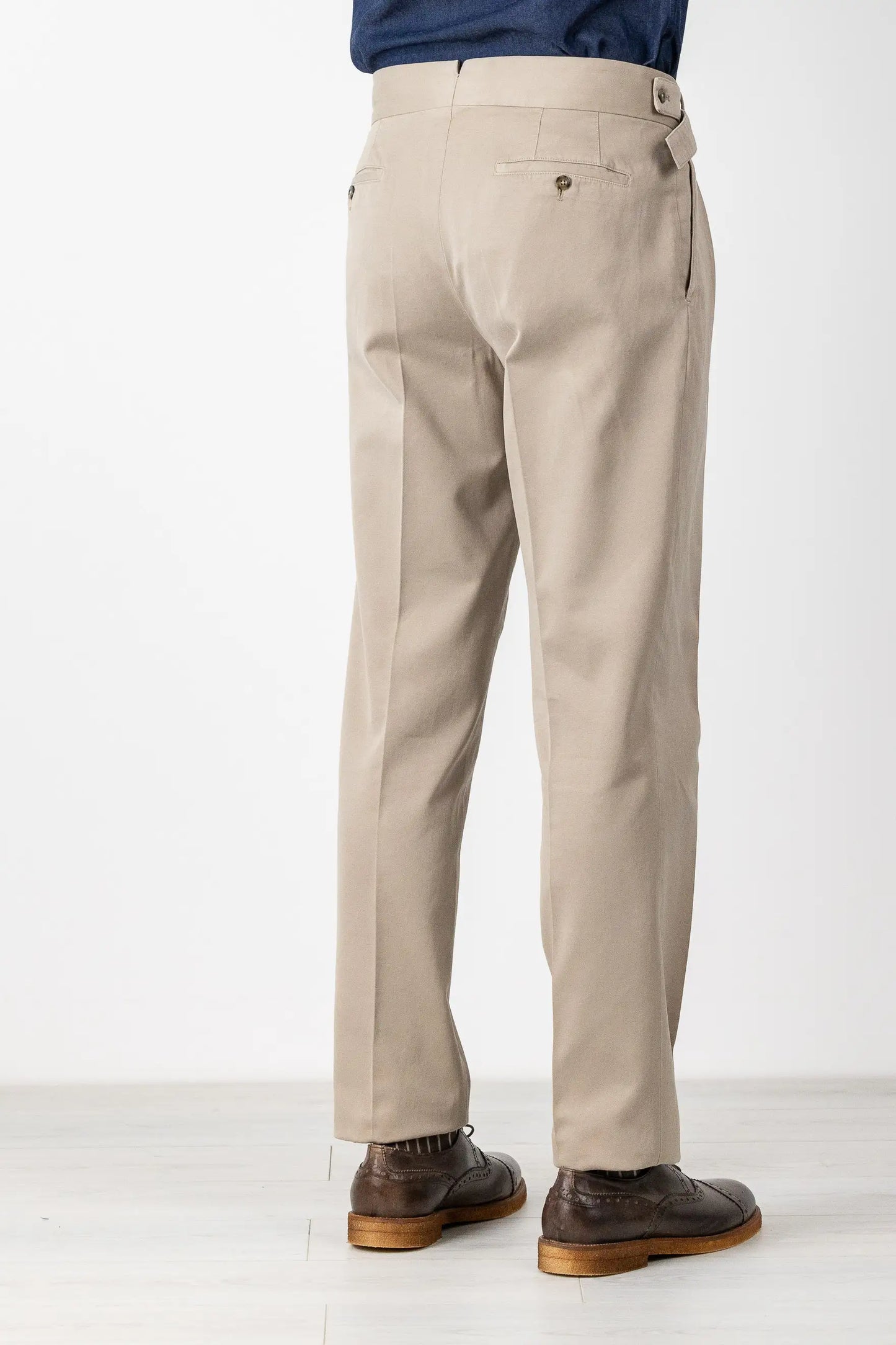 Pantaloni chino in cotone beige autunno inverno